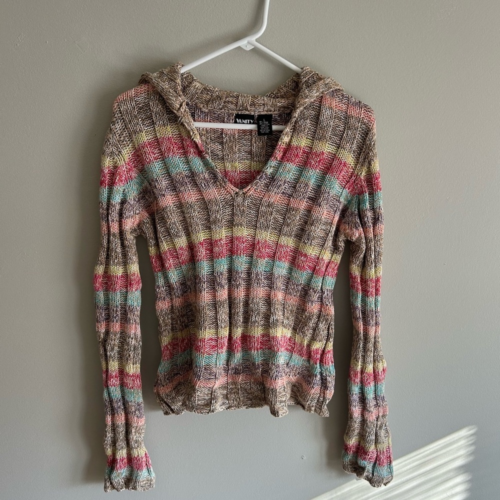 Vintage 90’s Y2K Vanity Striped Sweater - Size L